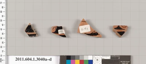 Terracotta fragments of kylikes (drinking cups)