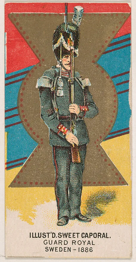 Royal Guard, Sweden, 1886, from the Military Series (N224) issued by Kinney Tobacco Company to promote Sweet Caporal Cigarettes — Kinney Brothers Tobacco Company
