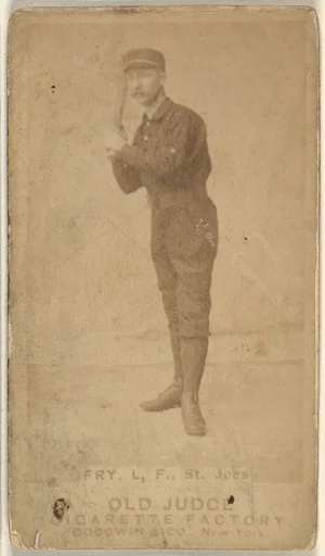 William J. Frey, Left Field, St. Joseph Clay Eaters, from the Old Judge series (N172) for Old Judge Cigarettes