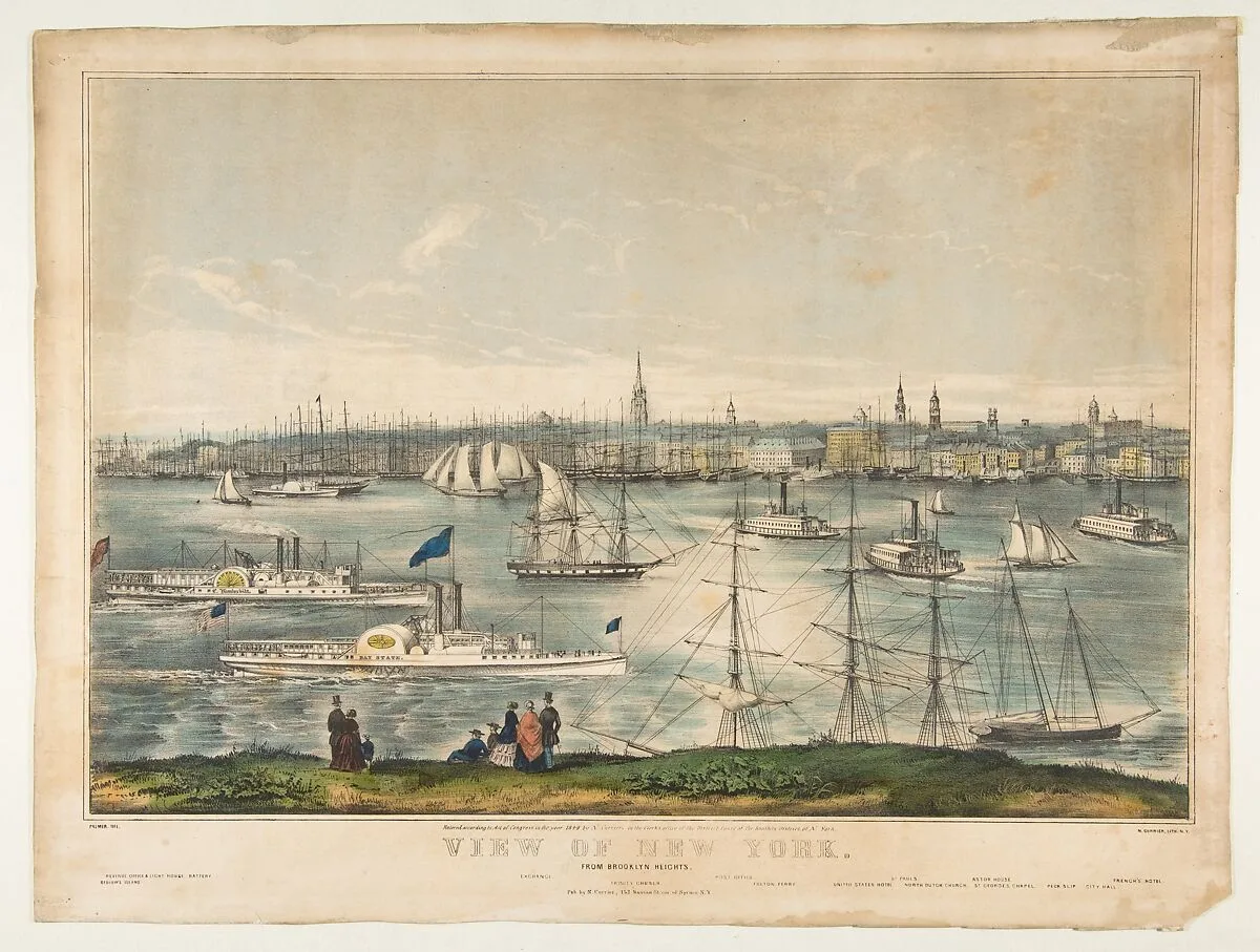 View of New York from Brooklyn Heights — Frances Flora Bond Palmer|Nathaniel Currier