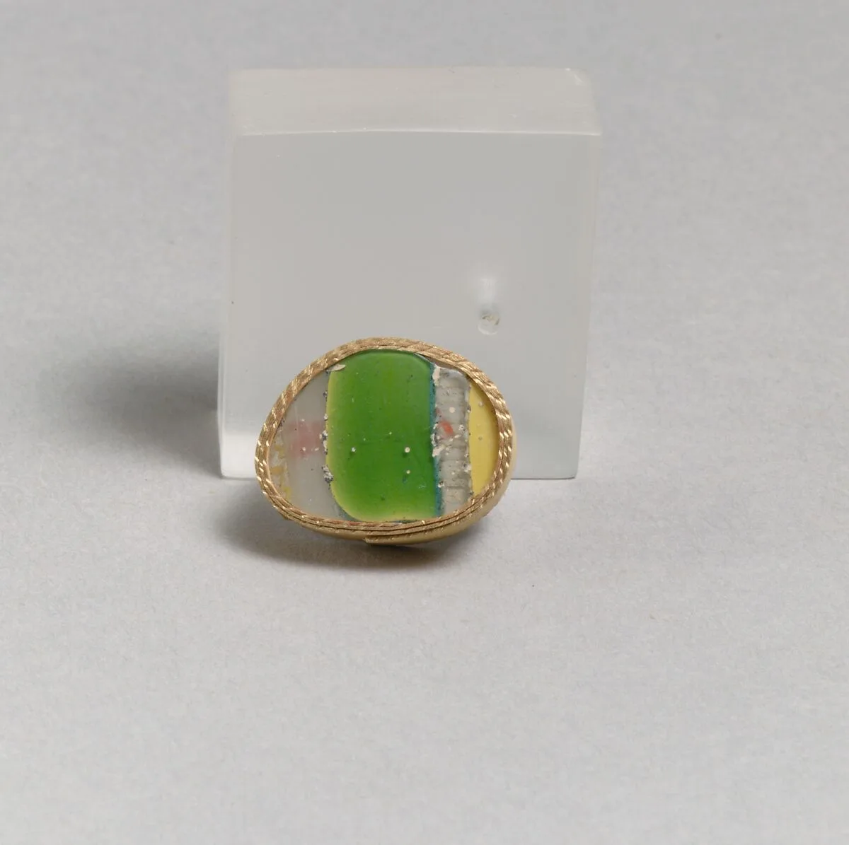 Glass striped mosaic fragment — Unknown