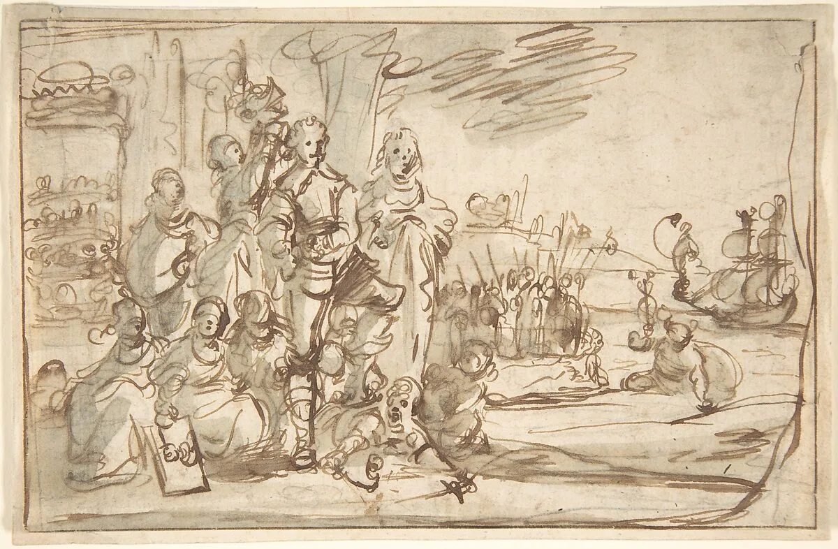 Allegorical Portrait of a Commander and His Wife — Pieter Jansz.
