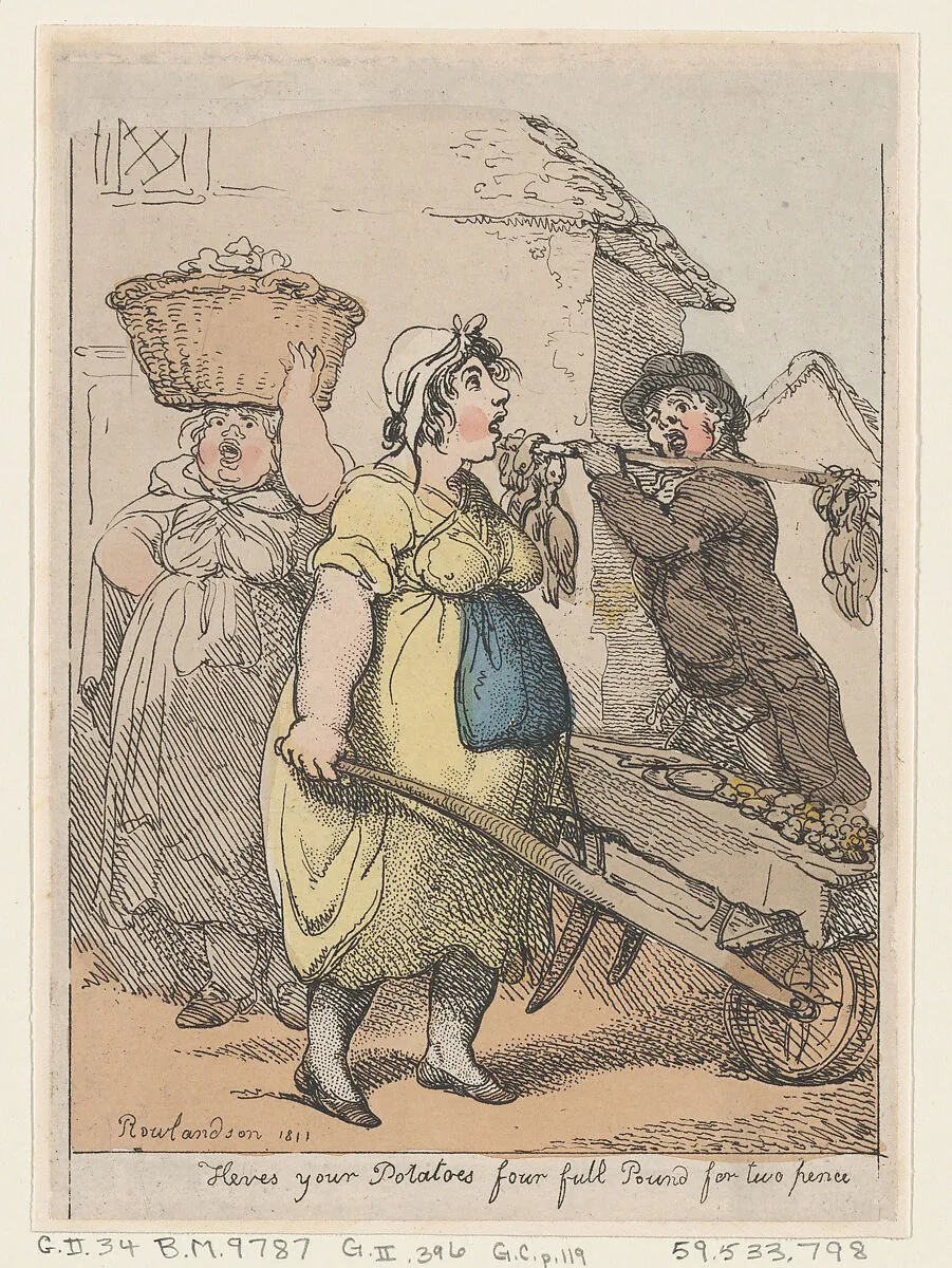 Here's Your Potatoes, Four Full Pounds for Two Pence — Thomas Rowlandson