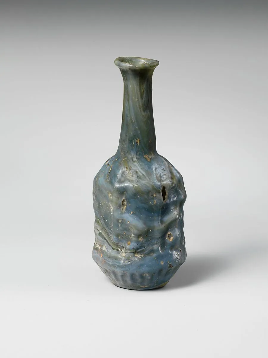 Glass hexagonal bottle — Unknown
