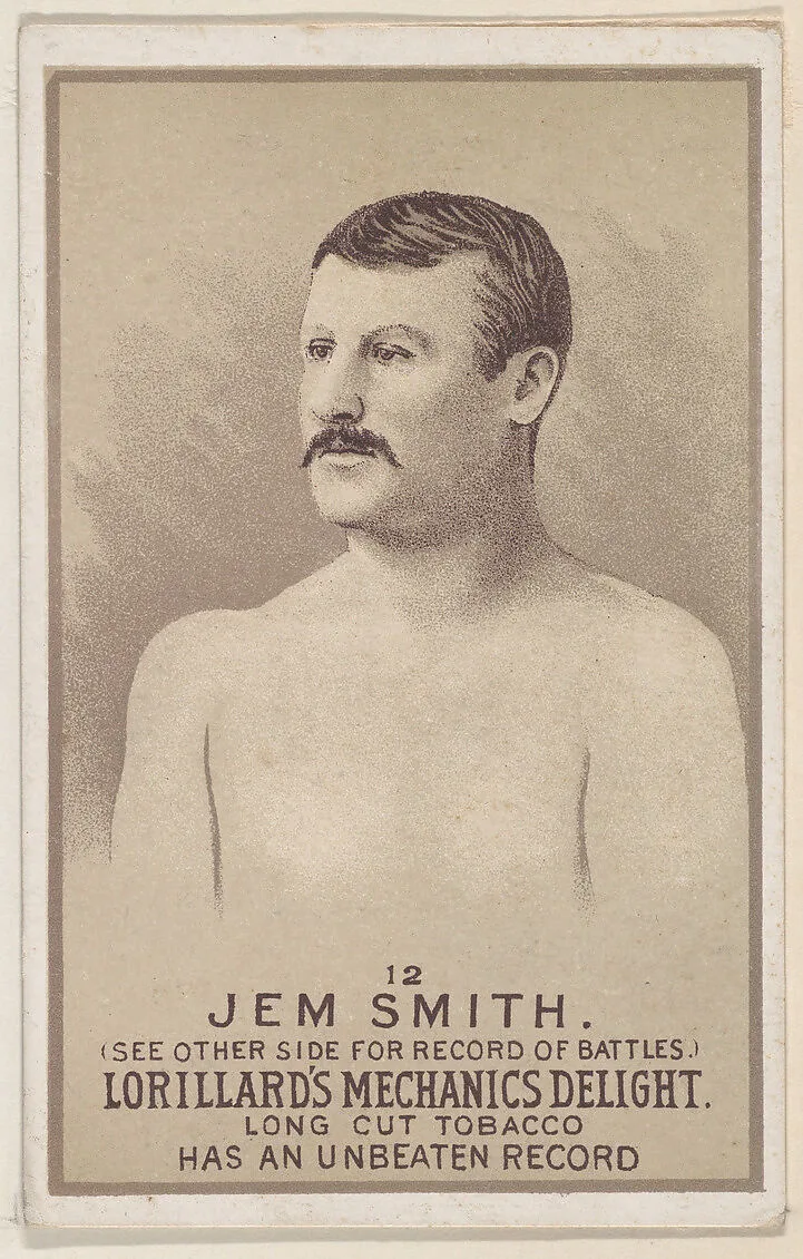 Card 12, Jem Smith, from the Prizefighters series (N269) issued by P. Lorillard Company to promote Mechanics Delight Long Cut Tobacco — P. Lorillard Company|Ballin & Liebler Lithography
