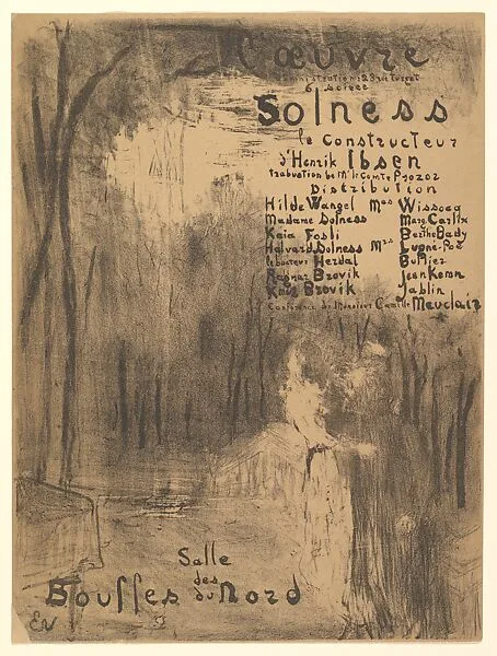 Solness le Constructeur, Program for Théâtre de l'Oeuvre, April 1894 — Edouard Vuillard