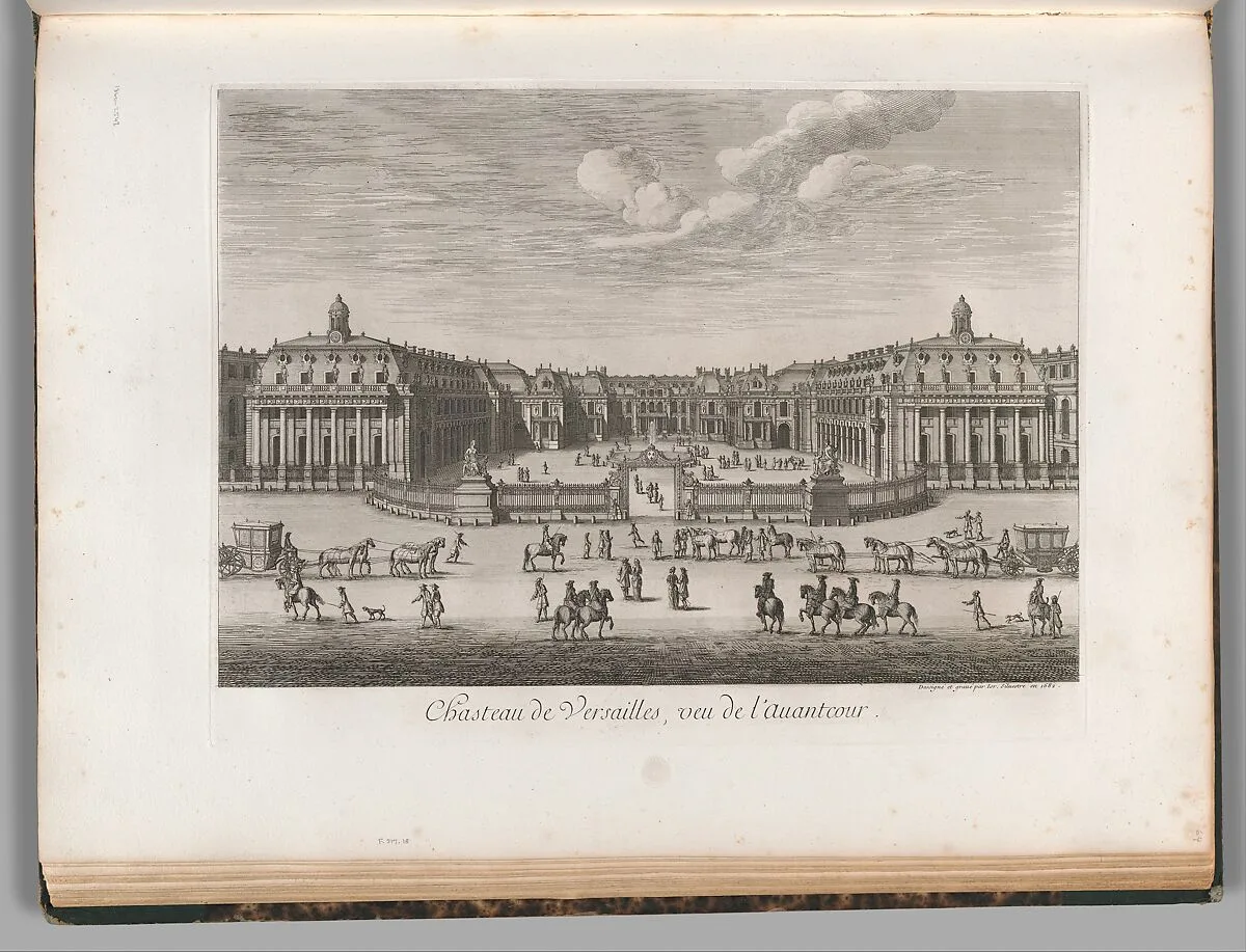 Château de Versailles seen from the forecourt, from Chalcographie du Louvre, Vol. 22 — Israel Silvestre
