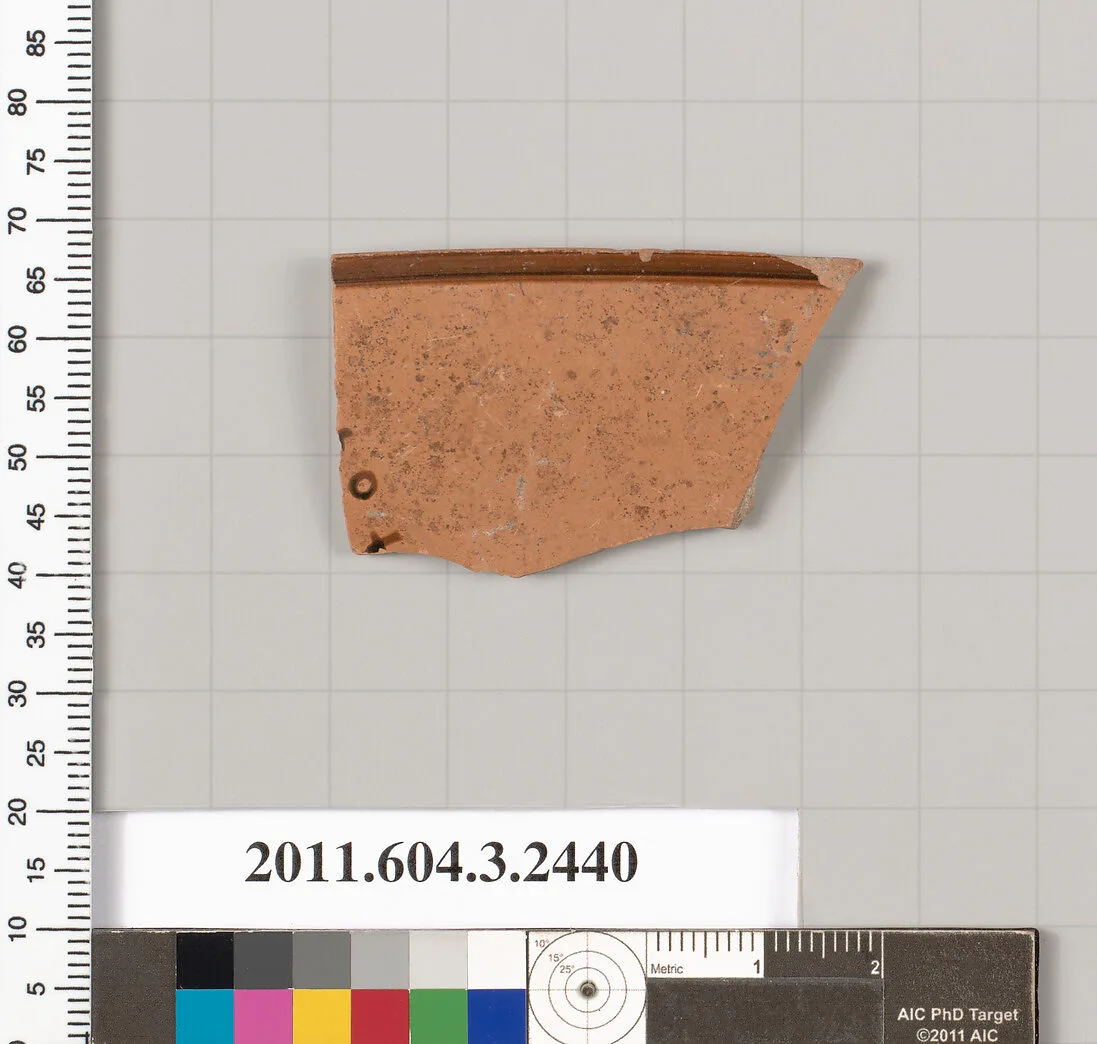 Terracotta rim fragment of a kylix (drinking cup) — Unknown