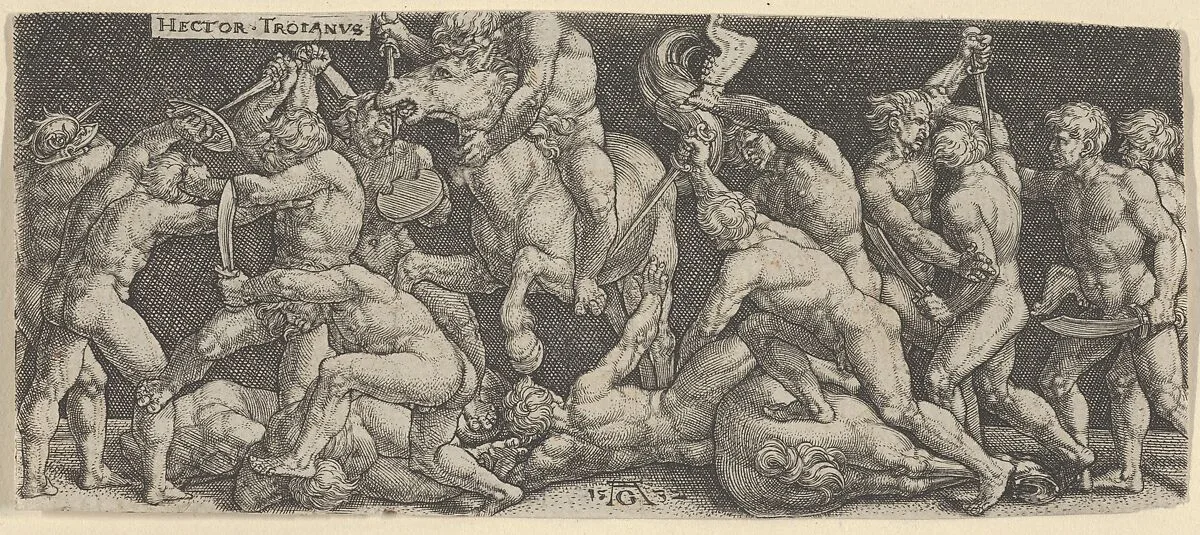 Hector Fighting the Greeks — Heinrich Aldegrever