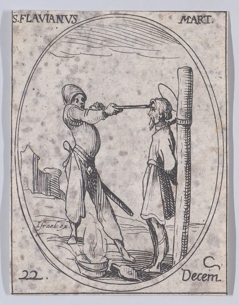 St. Flavian, Martyr, December 22nd, from "Les Images De Tous Les Saincts et Saintes de L'Année" (Images of All of the Saints and Religious Events of the Year) — Jacques Callot|Israël Henriet