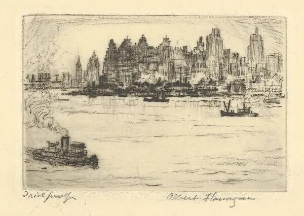 Skyscrapers from a Harbour — Albert E. Flanagan