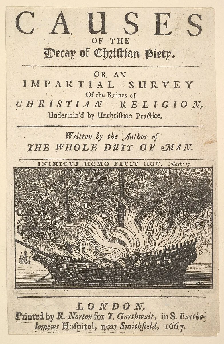 Title page: The Causes of the Decay of Christian Piety — Wenceslaus Hollar|Richard Allestree
