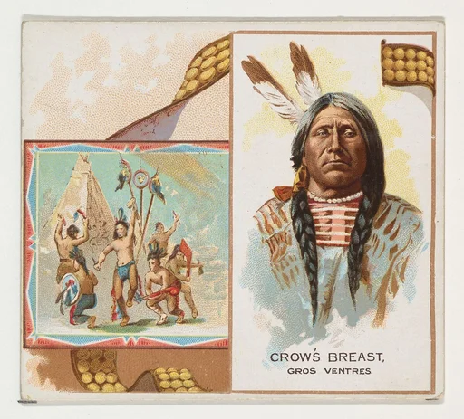 Crow's Breast, Gros Ventres, from the American Indian Chiefs series (N36) for Allen & Ginter Cigarettes