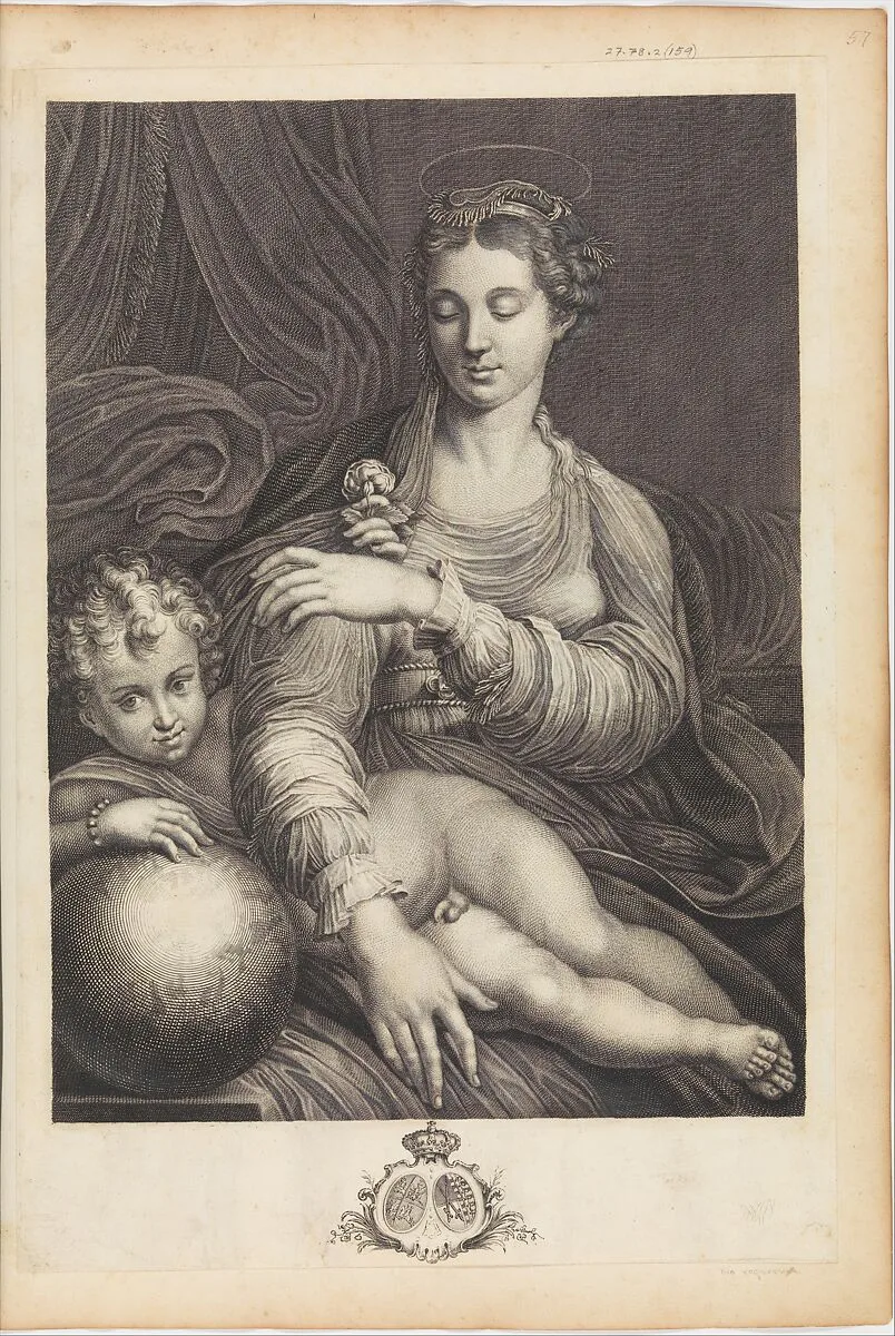 Madonna of the Rose — Johann Christian Teucher|Parmigianino (Girolamo Francesco Maria Mazzola)