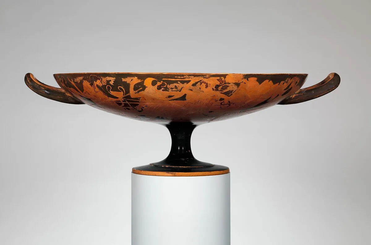 Terracotta kylix (drinking cup) — Magnoncourt Painter