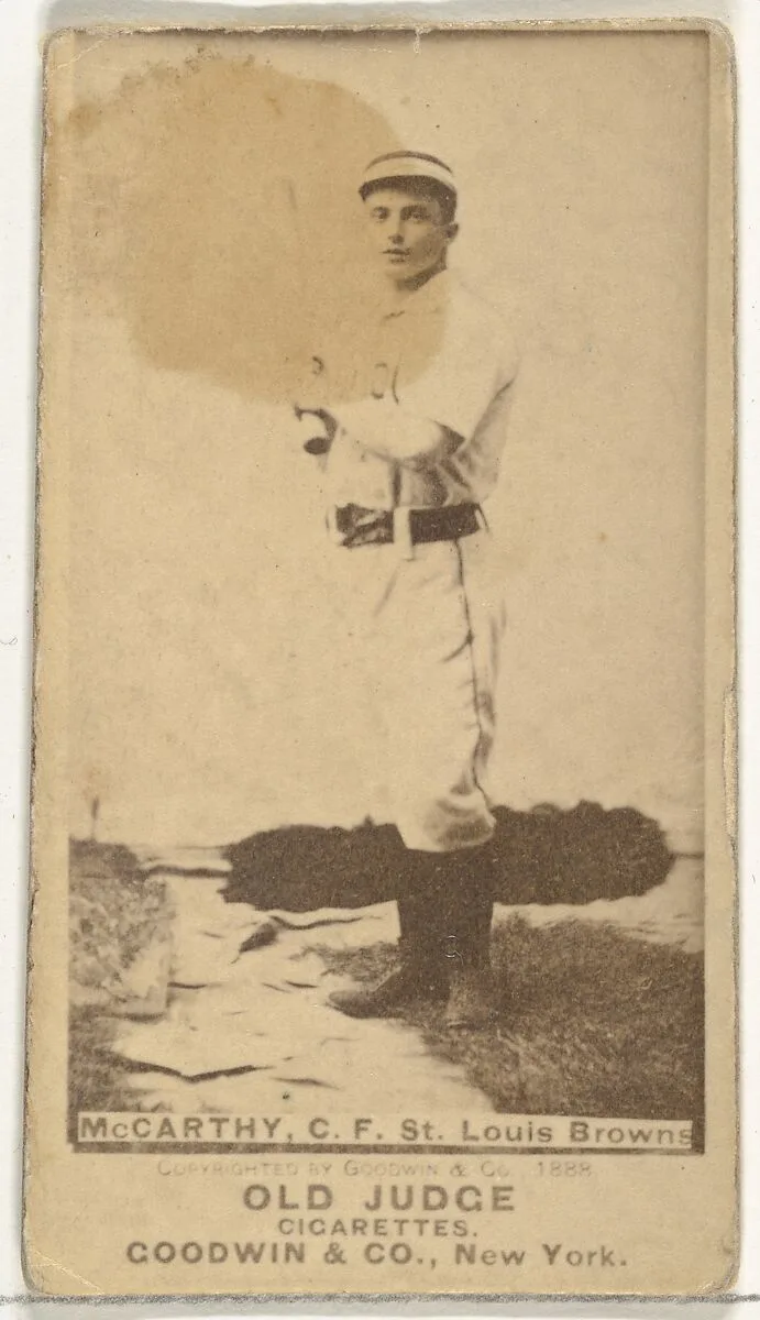 Tommy McCarthy, Center Field, St. Louis Browns, from the Old Judge series (N172) for Old Judge Cigarettes — Goodwin & Company