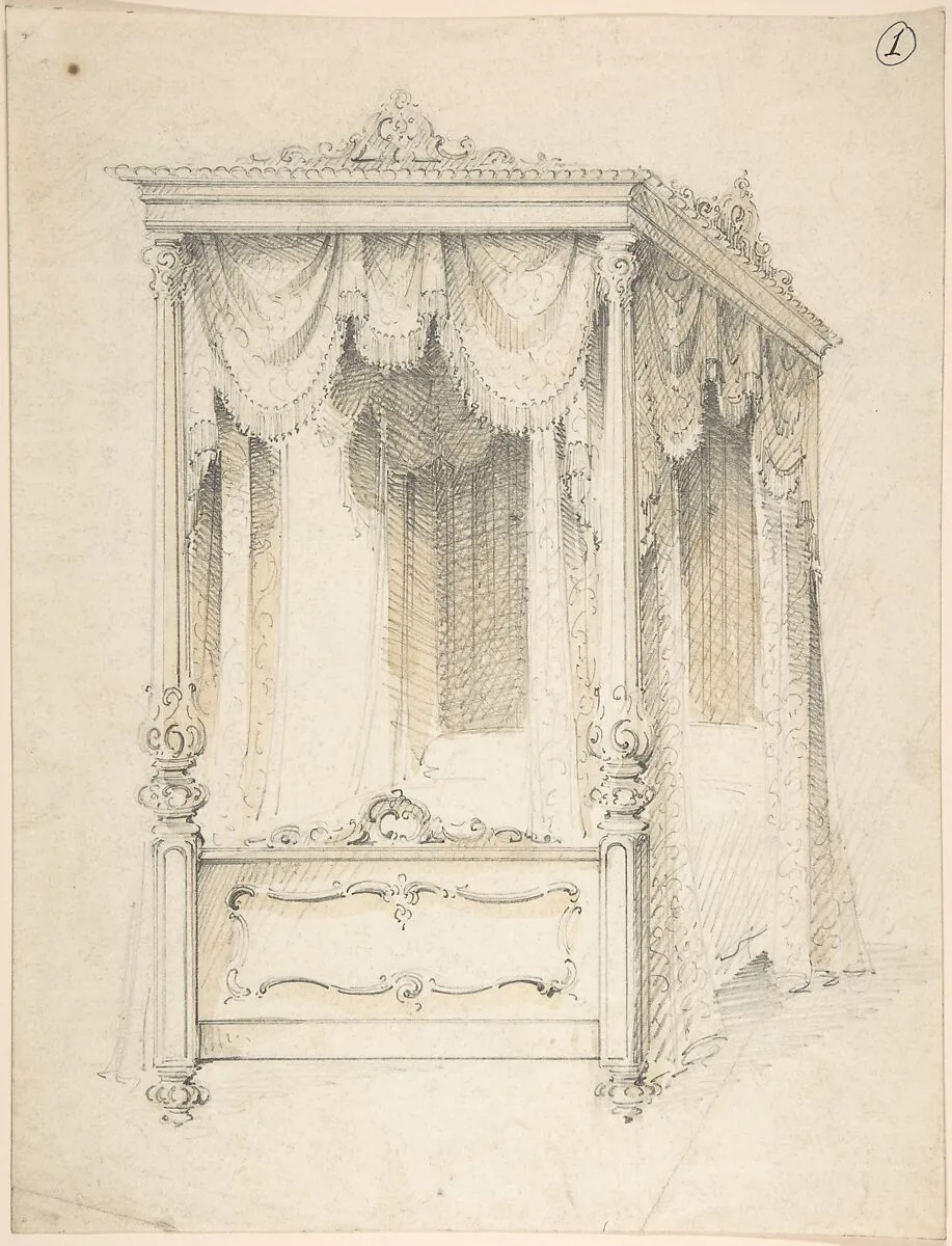 Design for Bed with a Canopy — Charles Hindley and Sons