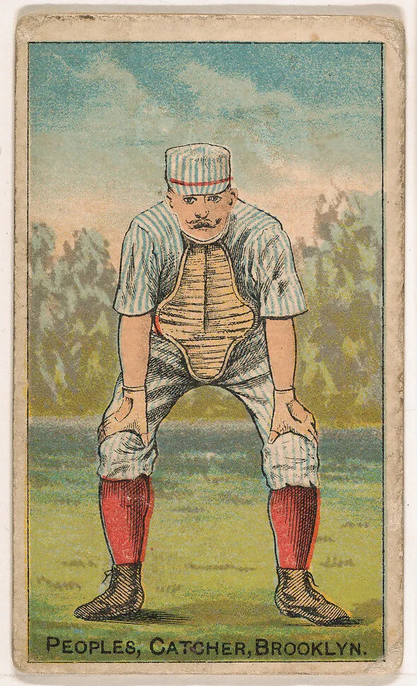 Peoples, Catcher, Brooklyn, from the Gold Coin series (N284) for Gold Coin Chewing Tobacco — D. Buchner & Co., New York