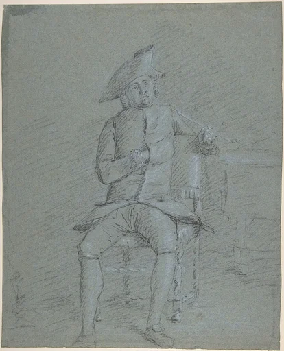 Seated Gentleman Holding a Pipe (recto); Half-Length Study of the Same Man (verso)