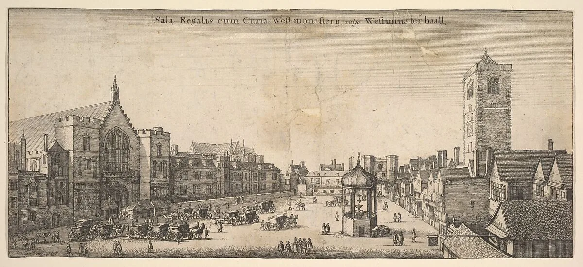 Sala Regalis cum Curia West-monasterÿ, vulgo Westminster haal (Westminster Hall) — Wenceslaus Hollar