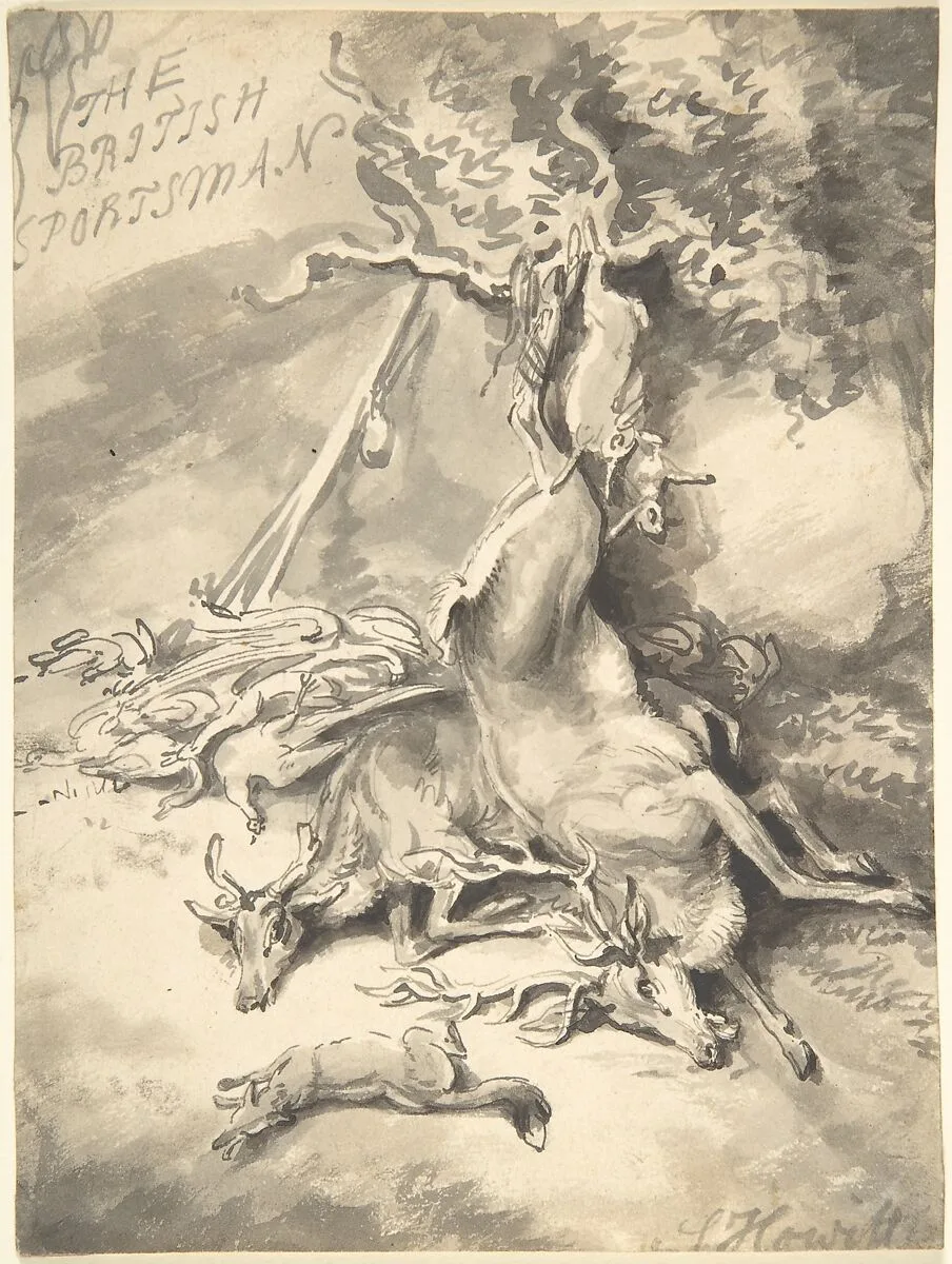 Design for the Frontspiece of The British Sportsman — Samuel Howitt