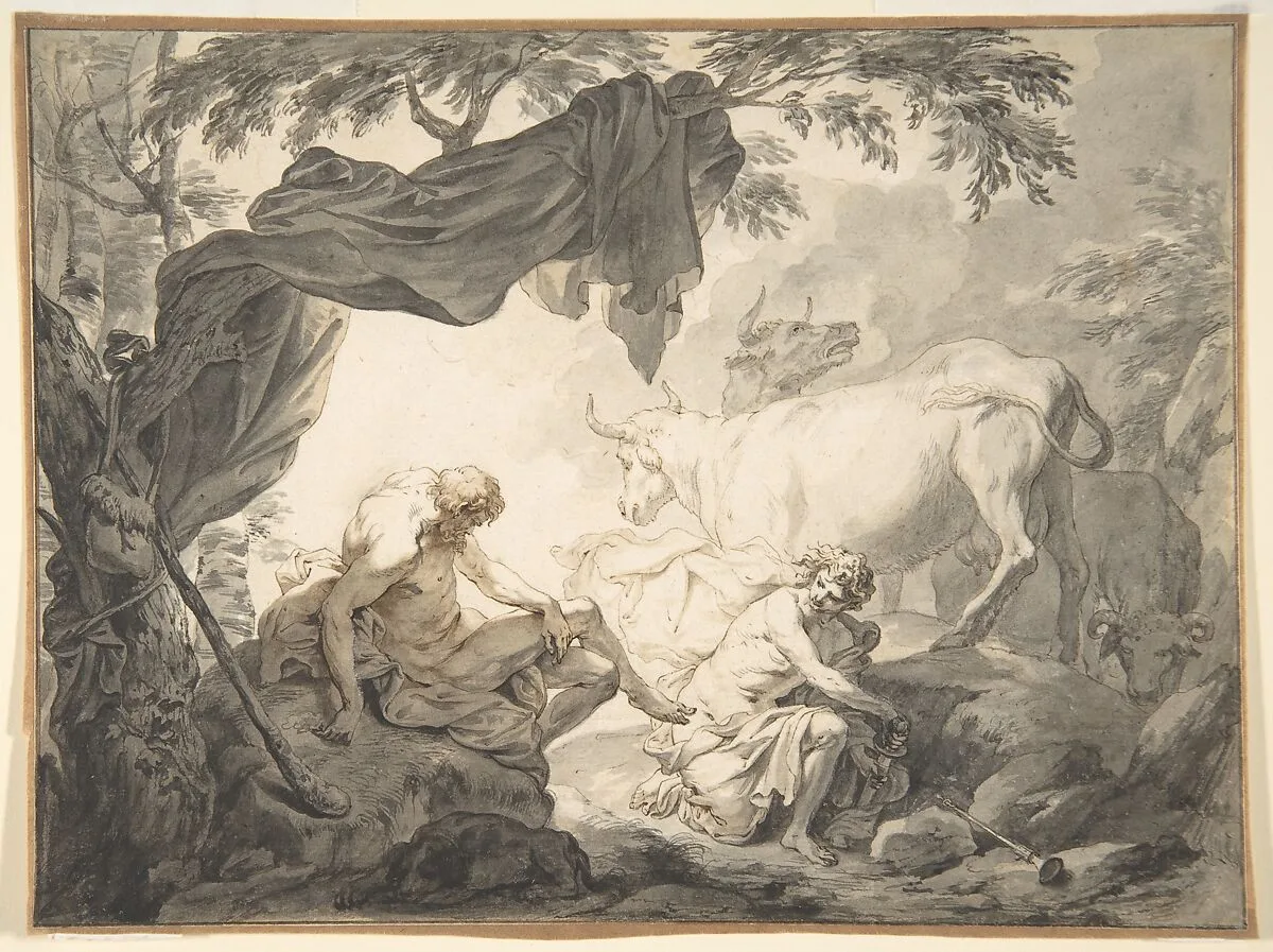 Illustrations to the Metamorphoses of Ovid: Jupiter and Io (.1); Jupiter and Io, disguised as a white beifer (.2); Mercury Rescuing Io from Argus (.3) — Godfried Maes