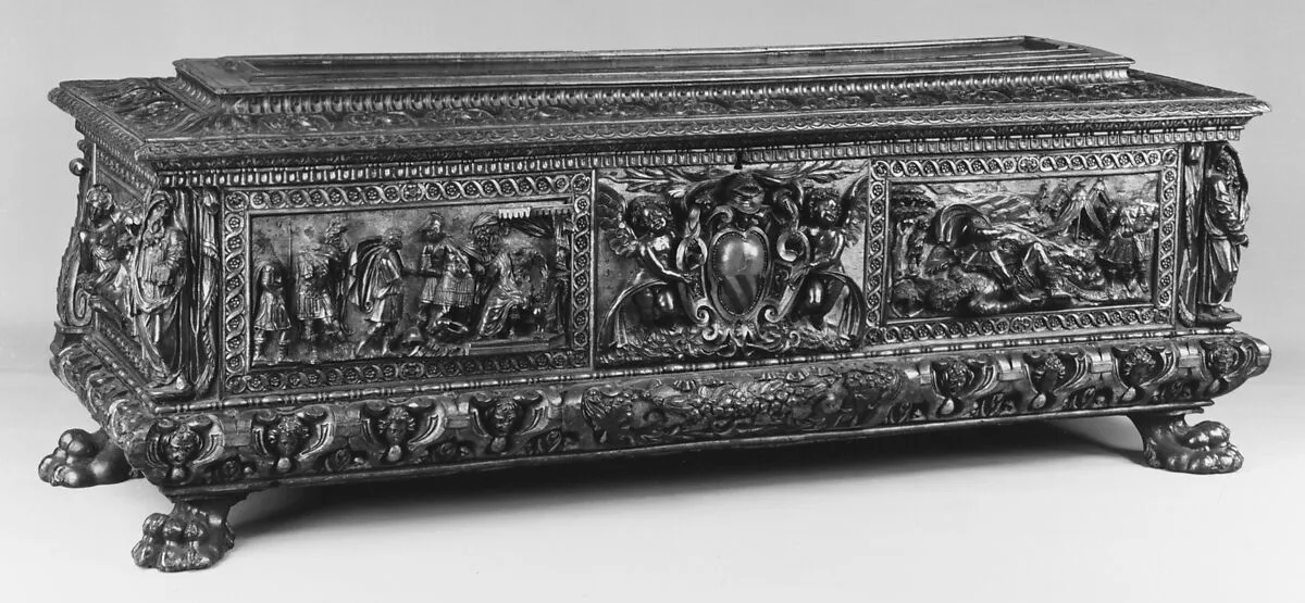 Marriage chest (cassone) with scenes from the story of David and Goliath — Unknown