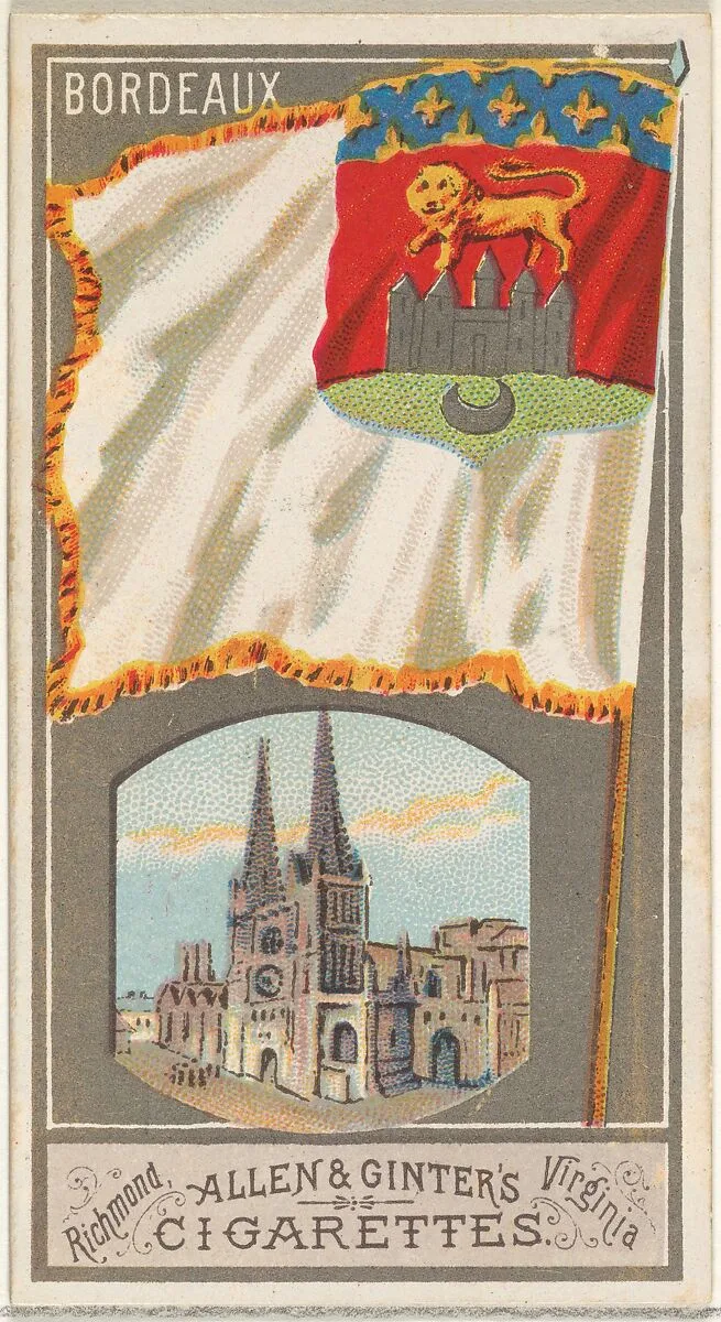 Bordeaux, from the City Flags series (N6) for Allen & Ginter Cigarettes Brands — Allen & Ginter