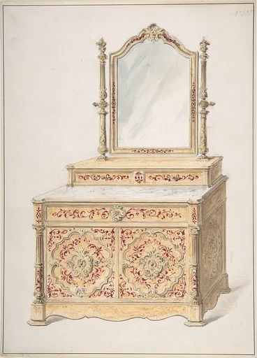 Design for a Marble-topped Cabinet and Mirror