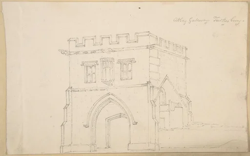 Abbey Gateway, Tewkesbury; Figure from Tomb at Great Malvern (verso)