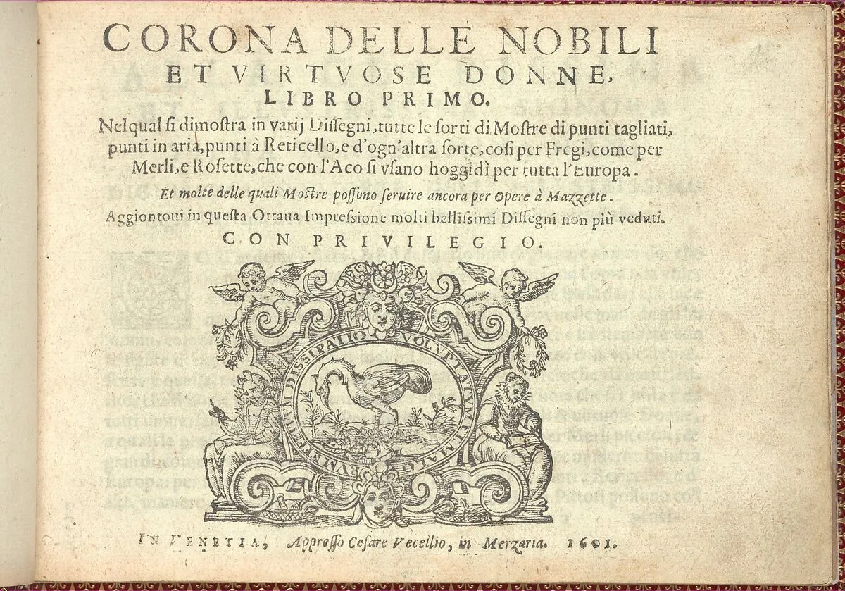 Corona delle Nobili et Virtuose Donne: Libro I-IV, Book I title page (recto) — Cesare Vecellio