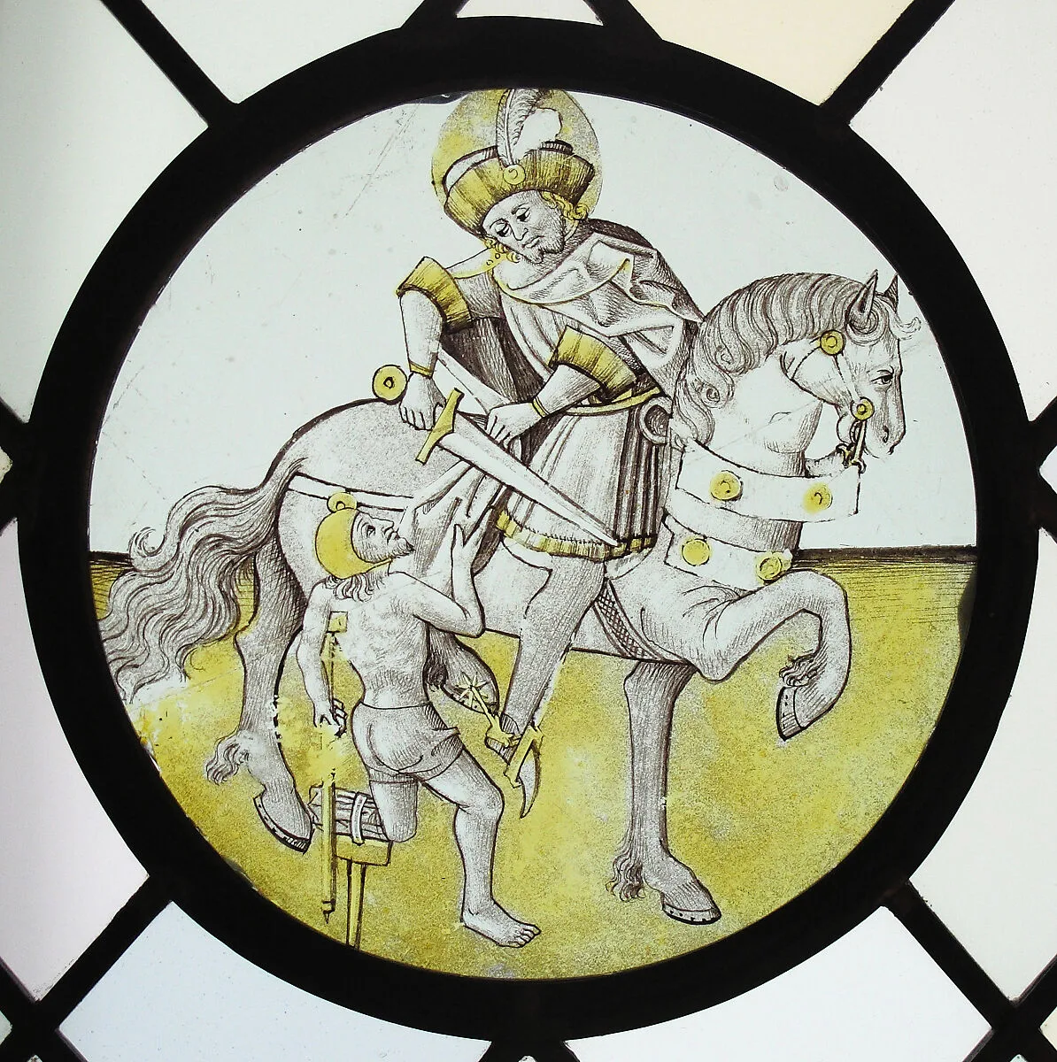 Roundel with Saint Martin and the Beggar — Unknown
