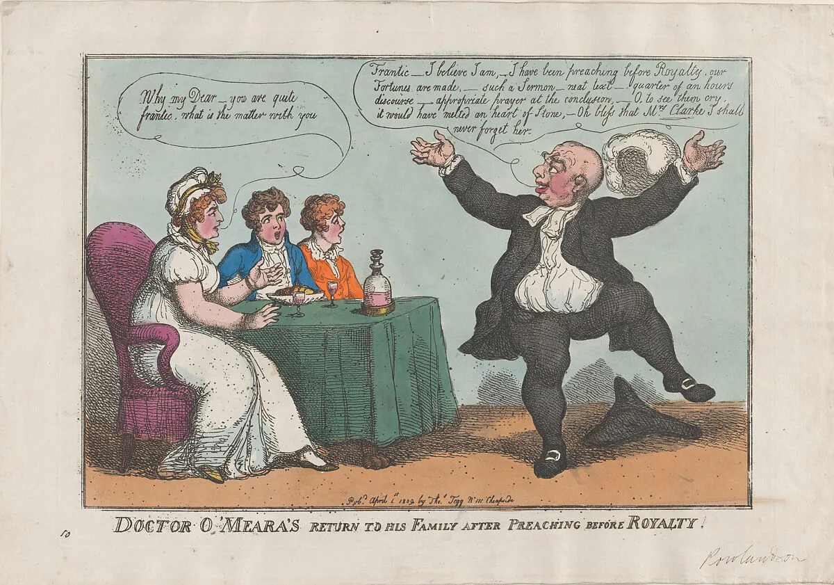 Doctor O'Meara's Return to His Family After Preaching Before Royalty — Thomas Rowlandson|Thomas Tegg