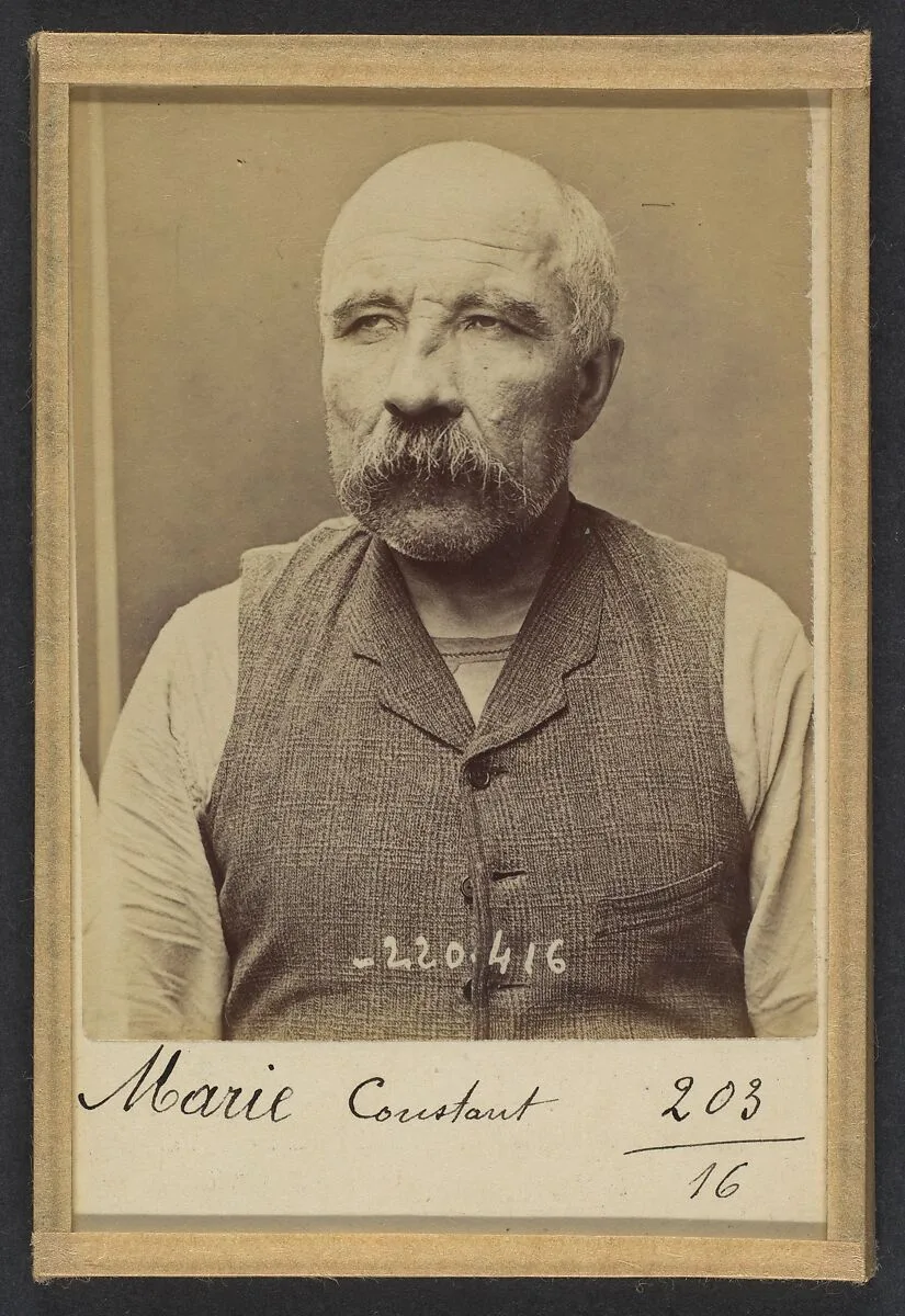Marie. Constant. 53 ans, né le 27/8/38 à Ste-Houvrince (Calvados). Garçon rnarçon. Anarchiste. 2/7/94. — Alphonse Bertillon