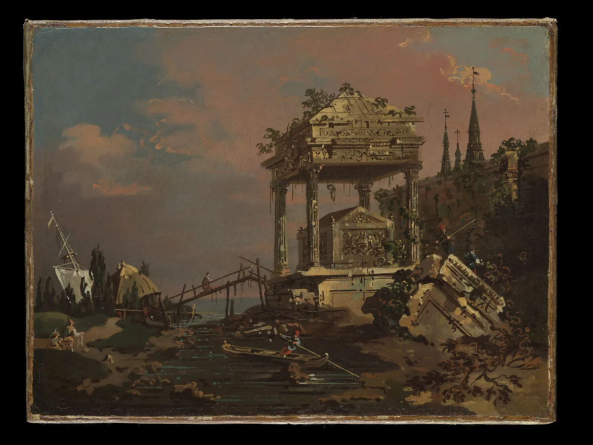 Imaginary View with a Tomb by the Lagoon — Canaletto (Giovanni Antonio Canal)
