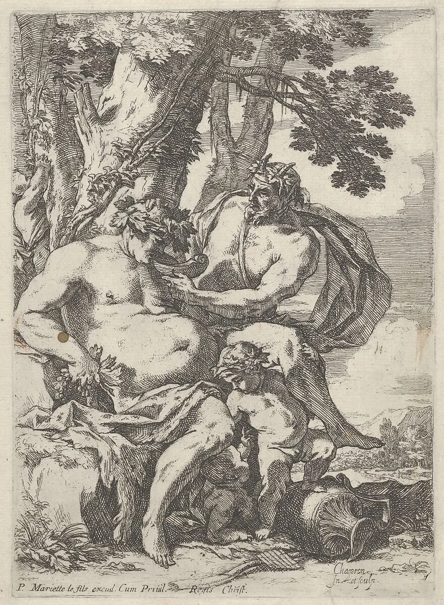 Silenus and Satyr — Nicolaus Chapron|Pierre Mariette le fils