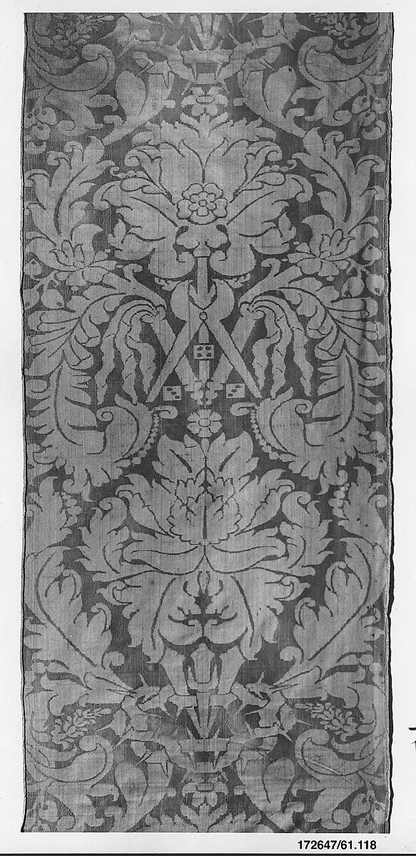 Length of damask with Instruments of the Passion — Unknown
