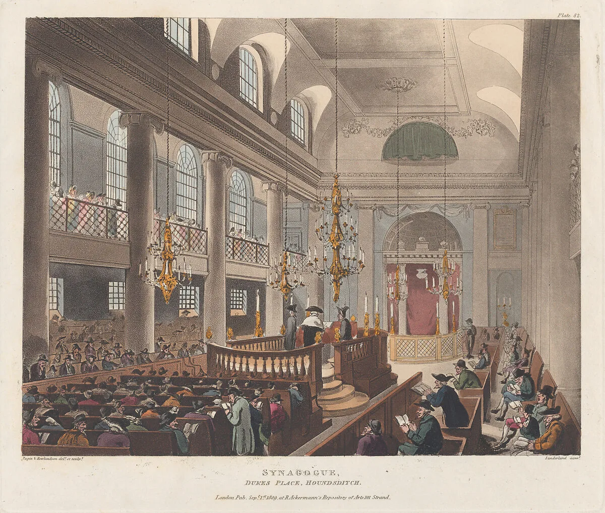 Synagogue — Thomas Rowlandson|Auguste Charles Pugin|Thomas Sutherland|Rudolph Ackermann, London