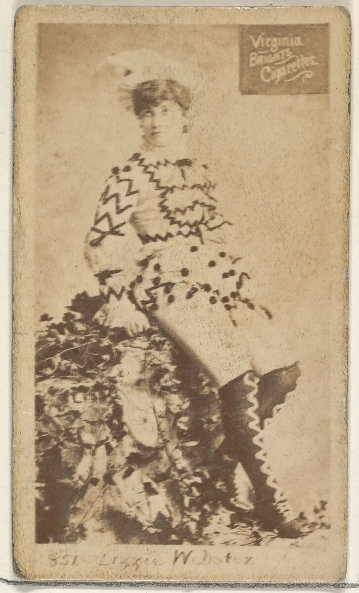 Card 851, Lizzie Webster, from the Actors and Actresses series (N45, Type 2) for Virginia Brights Cigarettes — Allen & Ginter