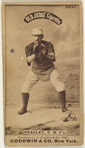 Thomas H. "Pat" Deasley, Catcher, New York, from the Old Judge series (N172) for Old Judge Cigarettes