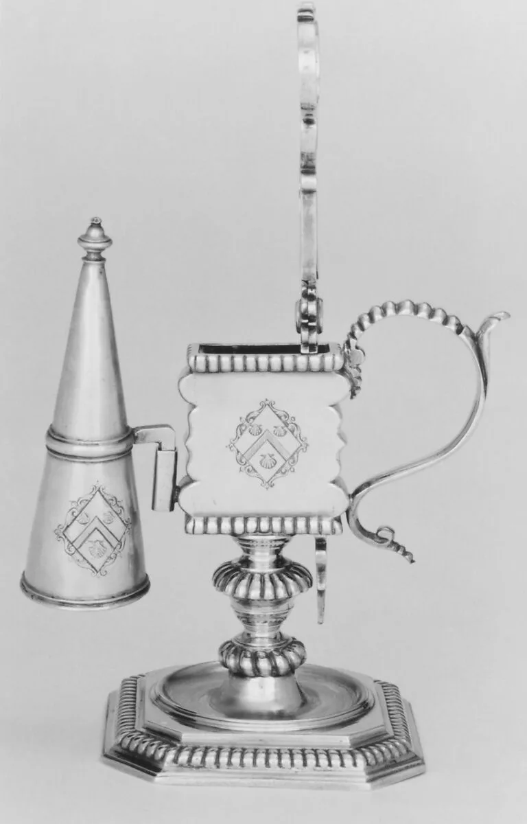 Snuffers, extinguisher and stand — B. or J. B., London