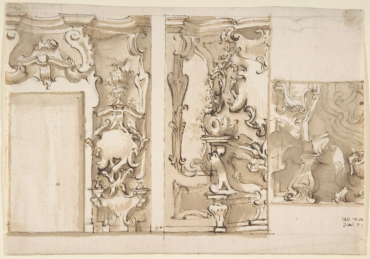 Design for Wall Elevation and Ceiling — Anonymous, Italian, Bolognese 18th century artist