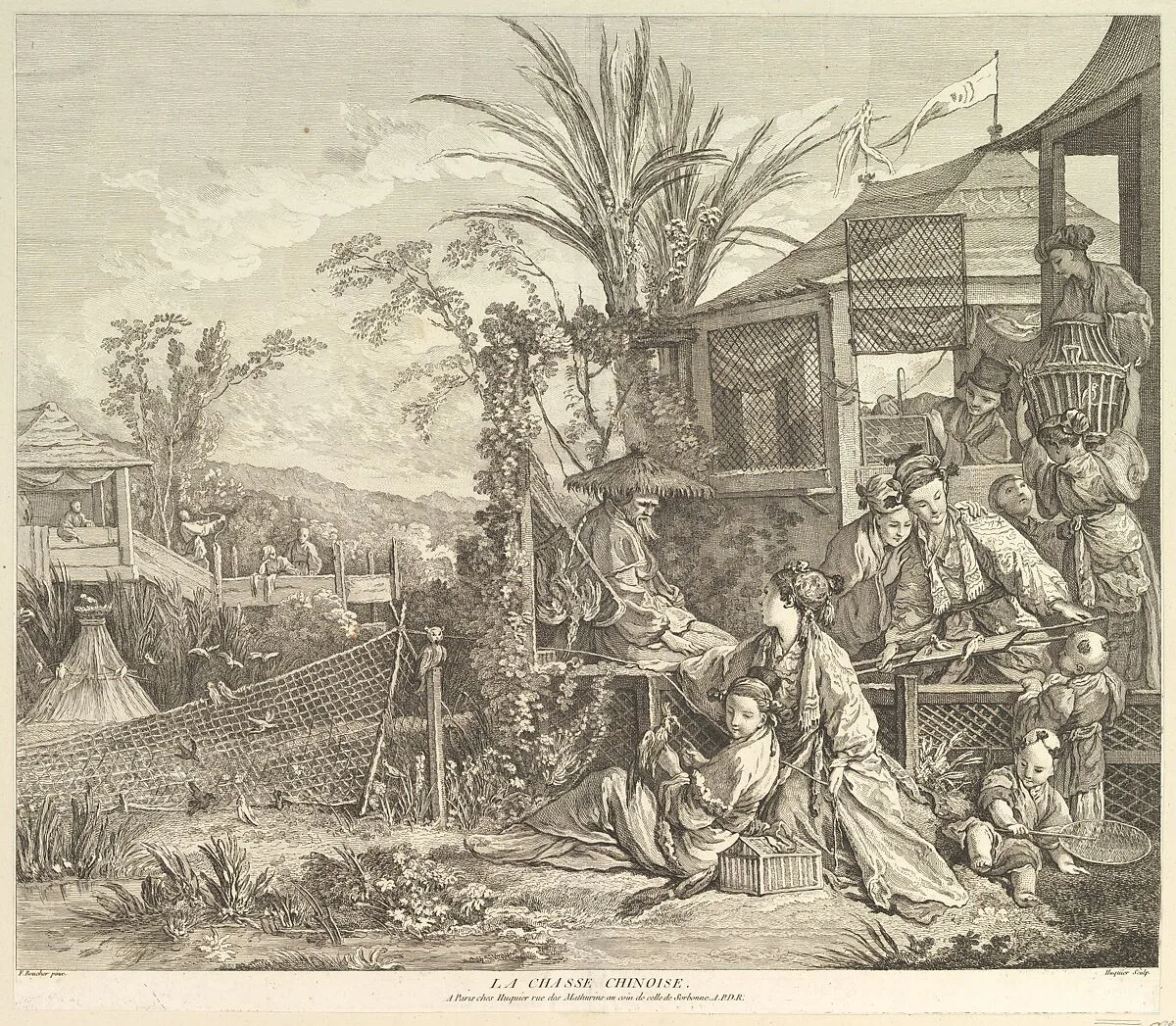 La Chasse Chinoise (The Chinese Hunt), from Chinoiseries — Chez Huquier|François Boucher|Jacques Gabriel Huquier|Gabriel Huquier