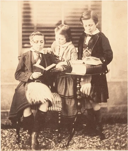 [Colin and Horatio Ross Reading with Jessie Macrae]