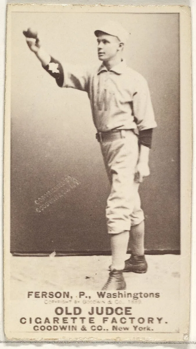 Alexander "Colonel" Ferson, Pitcher, Washington Nationals, from the Old Judge series (N172) for Old Judge Cigarettes — Goodwin & Company