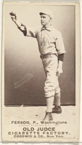 Alexander "Colonel" Ferson, Pitcher, Washington Nationals, from the Old Judge series (N172) for Old Judge Cigarettes