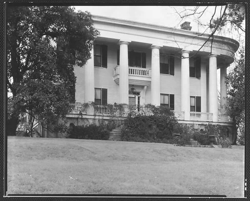 [Greek Revival House with Doric Capitals and Rounded Roof Corners, Macon, Georgia?]