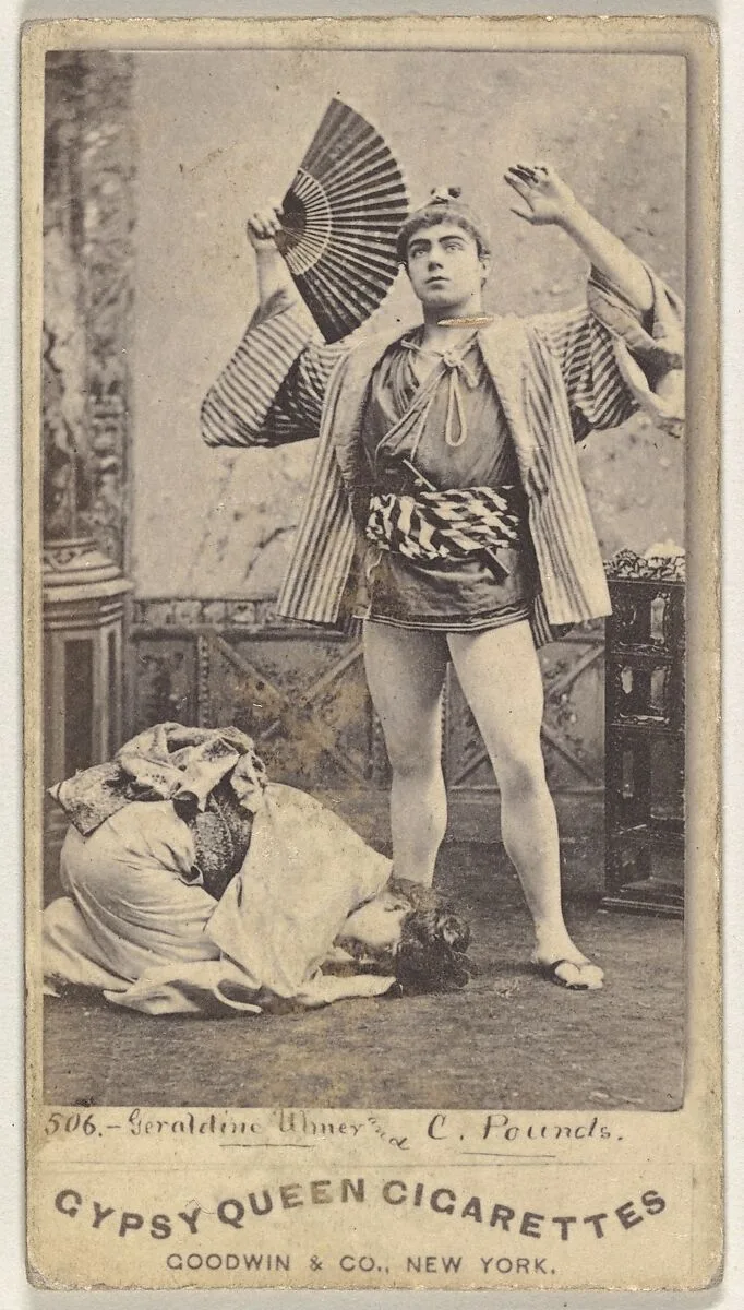 Geraldine Uhner and C. Pounds, from the Actors and Actresses series (N171) for Gypsy Queen Cigarettes — Goodwin & Company