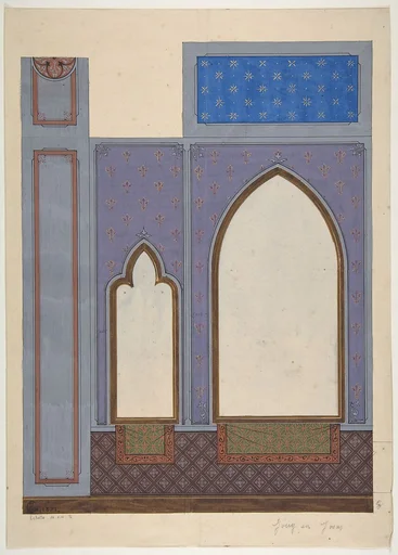 Design for wall decoration in the house of Baron Malet in Jouy-en-Josas (Seine et Gise)