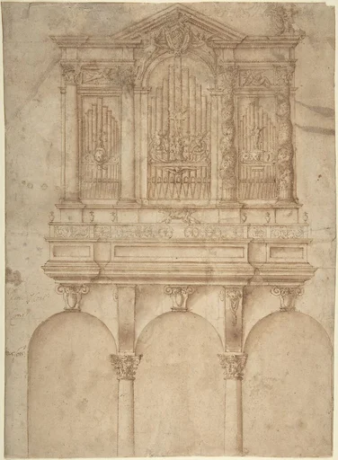 A Pipe Organ with Papal Arms